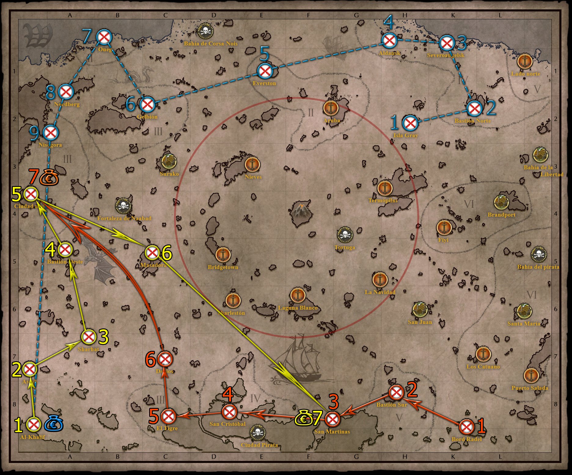 Trade route map